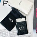 Dior Black Quilted Card Holder with Mirror Insert