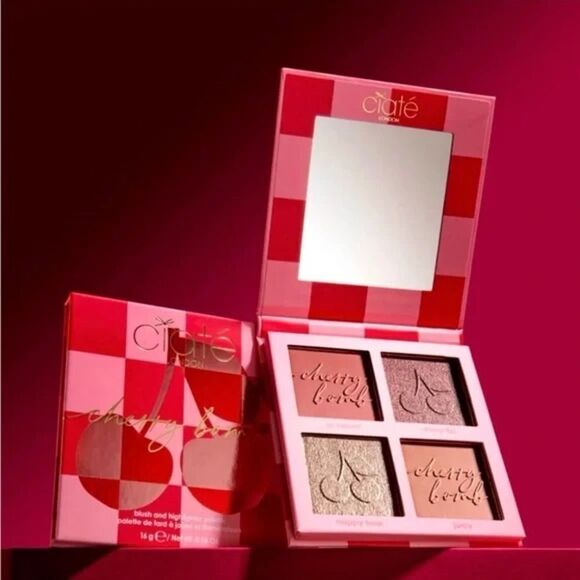 CIATE LONDON Cherry Bomb Blush and Highlighter Palette in Light/Medium