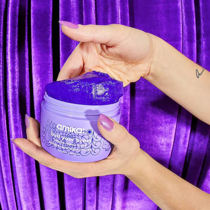 amika Bust Your Brass Cool Blonde Purple Intense Repair Hair Mask 250ml