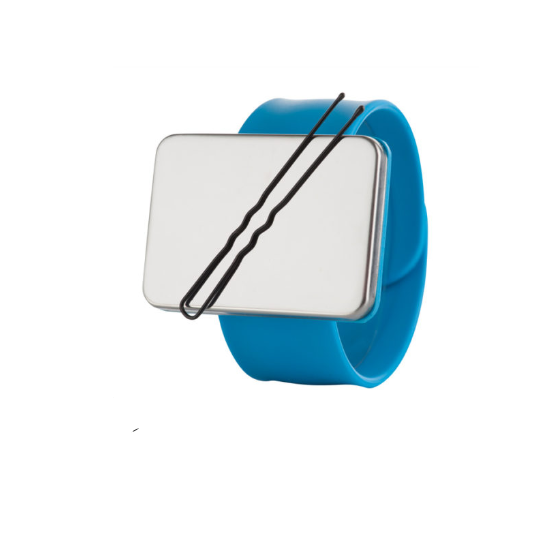 Pulsera magnética de silicona profesional para sujetar pinzas y horquillas de pelo NEGRA