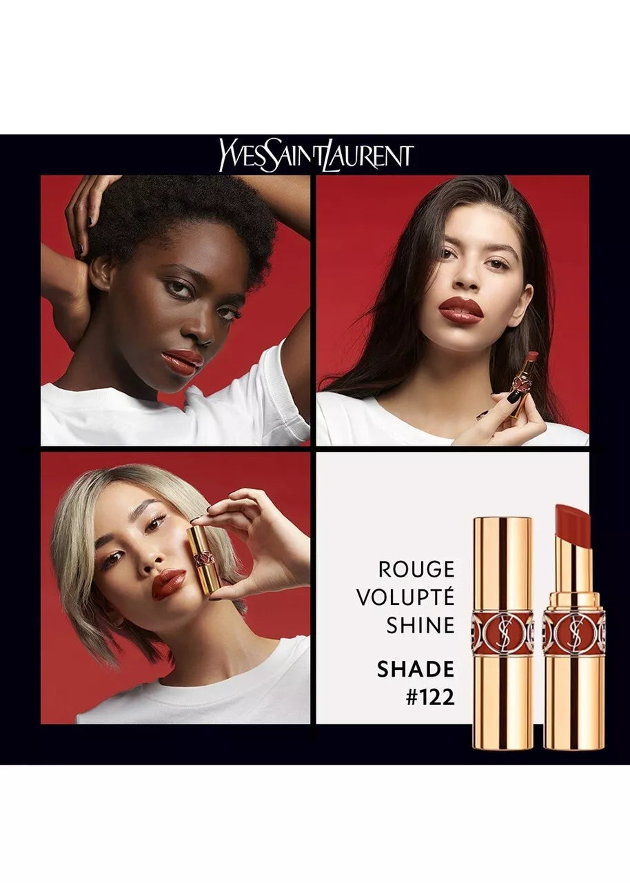 Yves Saint Laurent YSL Rouge Volupte Shine Oil-In-Stick #122 Burnt Zellige