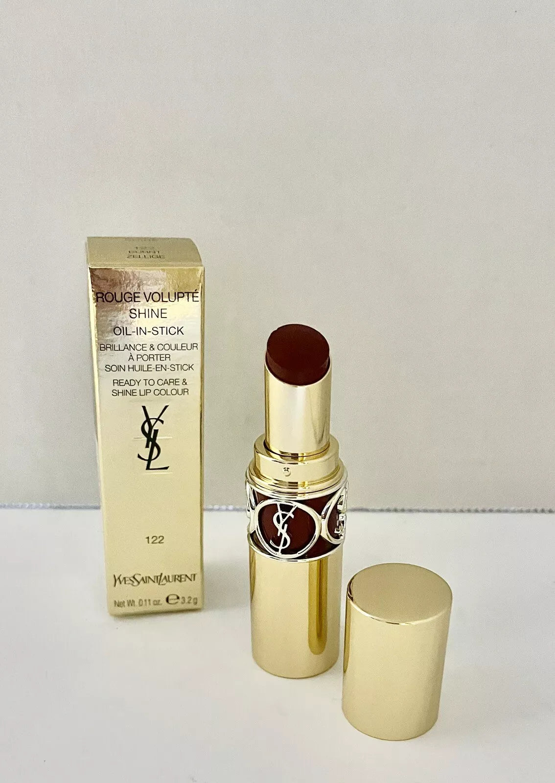 Yves Saint Laurent YSL Rouge Volupte Shine Oil-In-Stick #122 Burnt Zellige