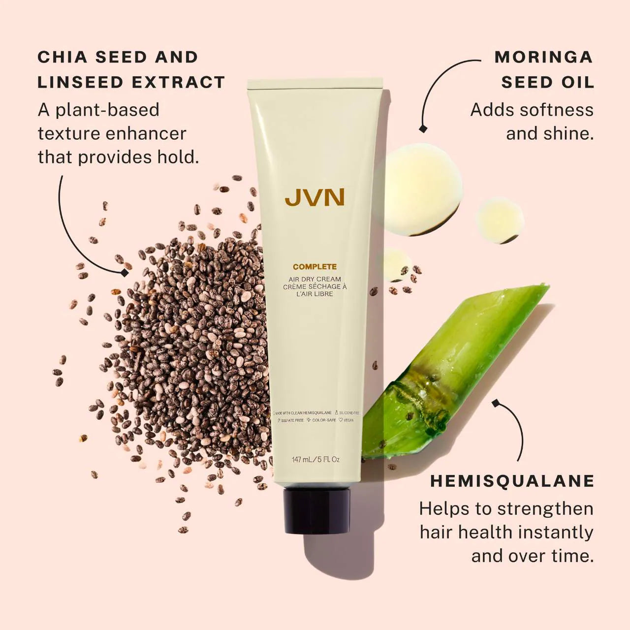 JVN  Complete Hydrating Air Dry Hair Styling Cream 147ml