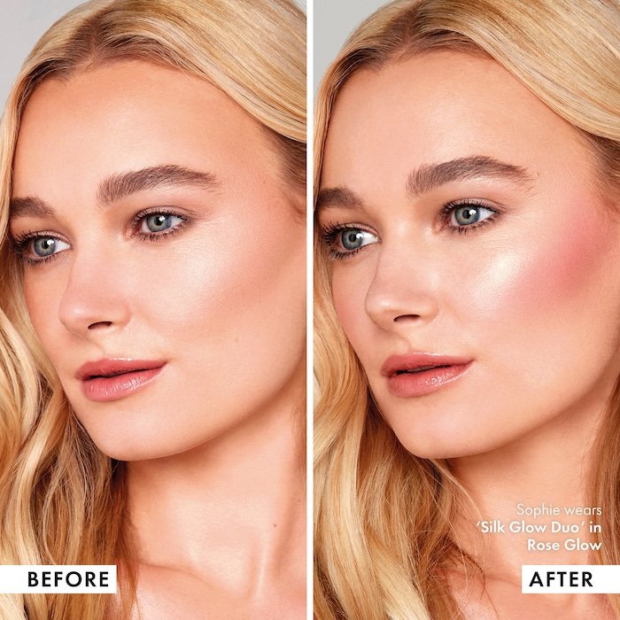 Iconic London Silk Glow Blush and Highlight Duo Rose Glow - rose
