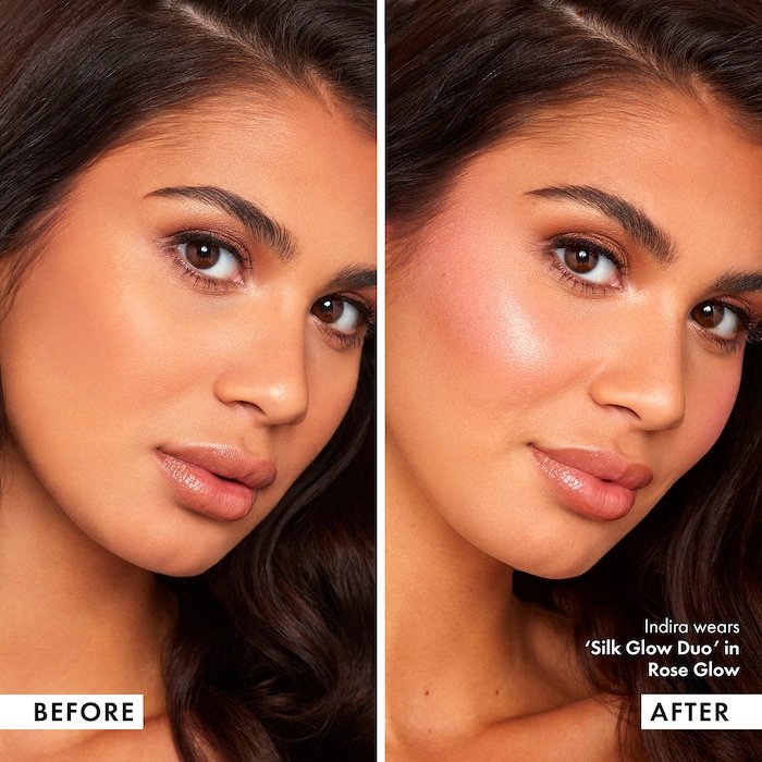 Iconic London Silk Glow Blush and Highlight Duo Rose Glow - rose