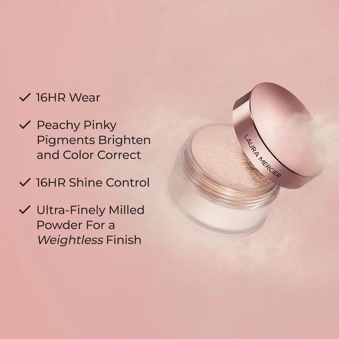 Laura Mercier Translucent Loose Setting Powder – Pink Tone-Up for Brightening