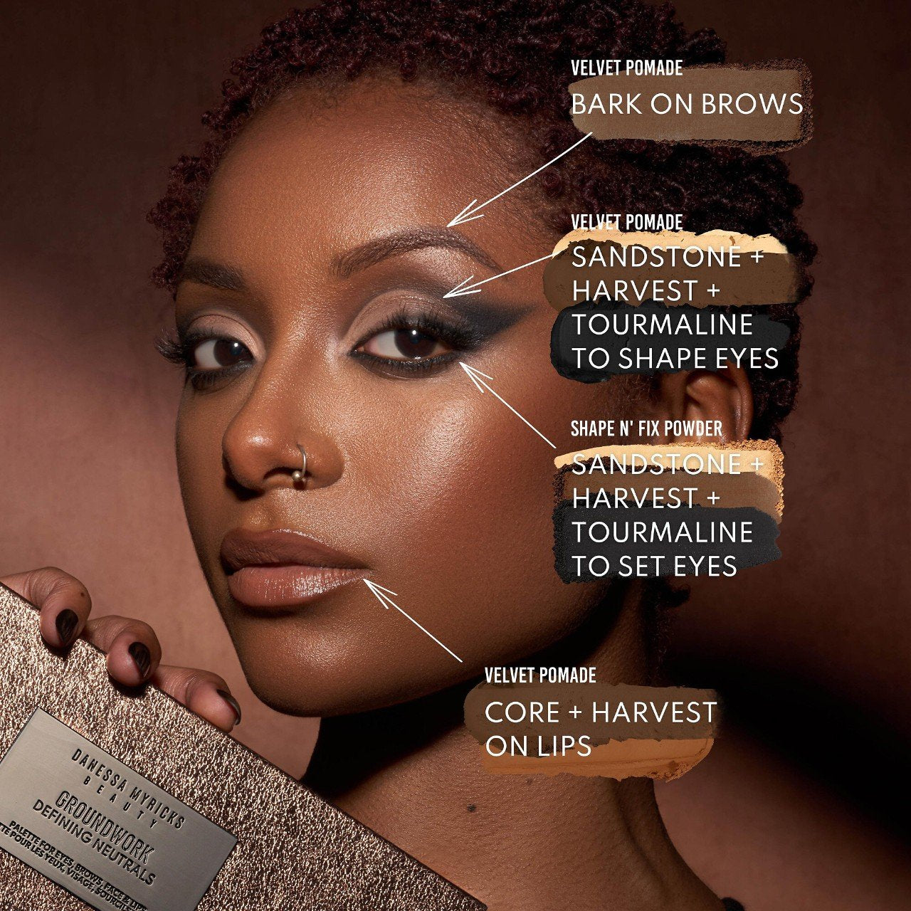 Danessa Myricks Beauty Groundwork: Defining Neutrals - Palette For Eyes, Brows, Face & Lips