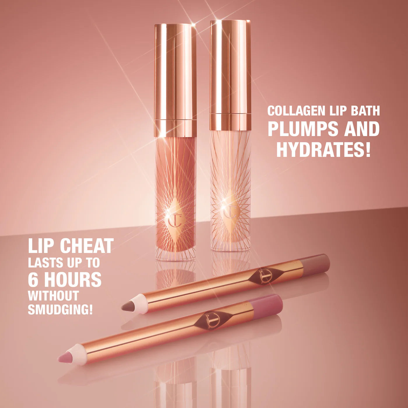 Charlotte Tilbury  Mini Glossy Pink Lip Gloss + Lip Liner Set  FRESH PINK