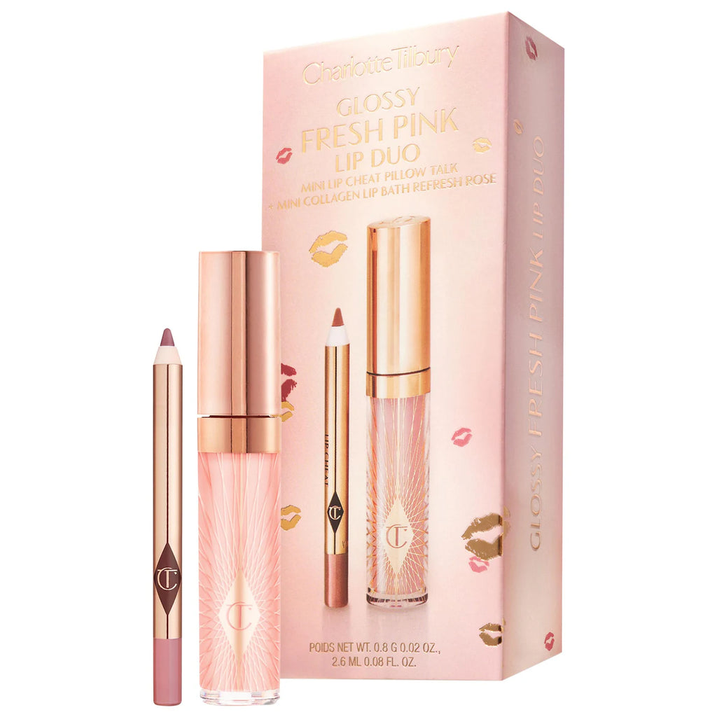 Charlotte Tilbury  Mini Glossy Pink Lip Gloss + Lip Liner Set  FRESH PINK