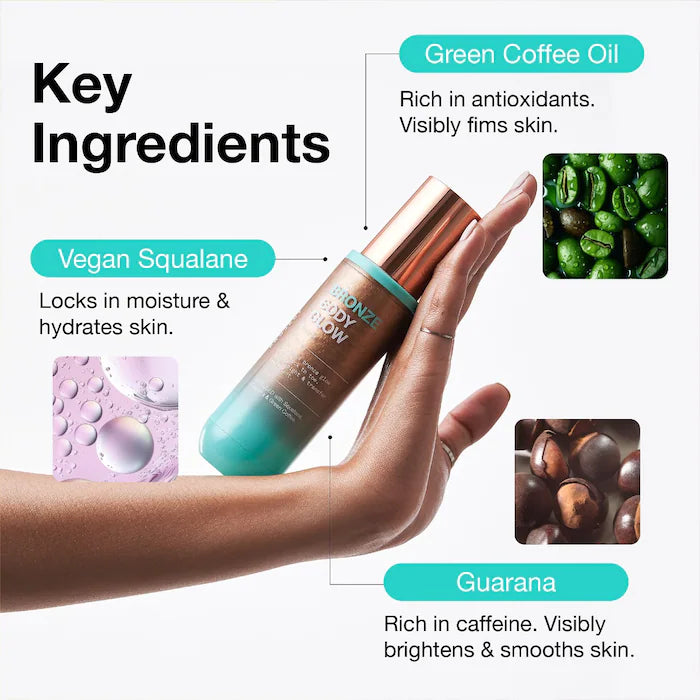 iNNBEAUTY PROJECT Bronze Body Glow Transfer-Resistant Luminous Body Oil with Guarana & Green Coffee