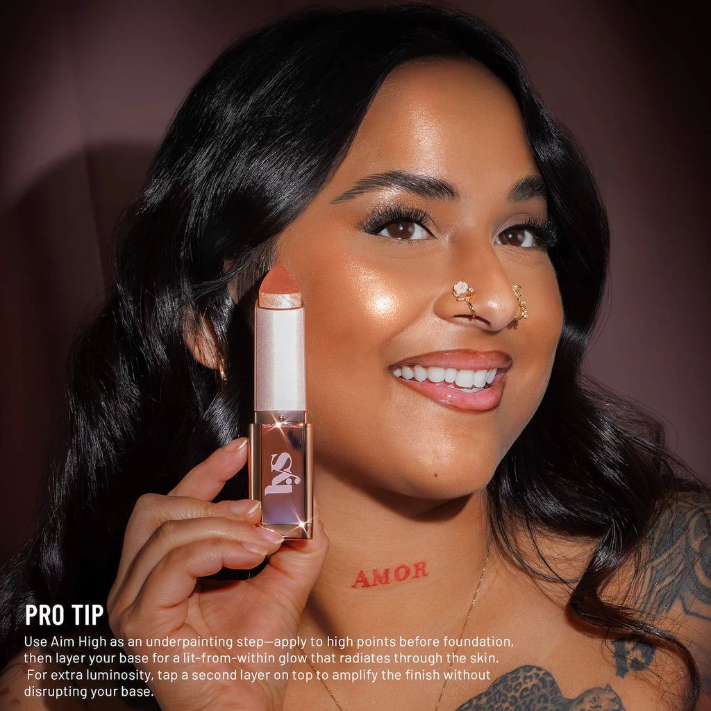 LYS Beauty  Aim High Cream Highlighter Stick Brave - champagne