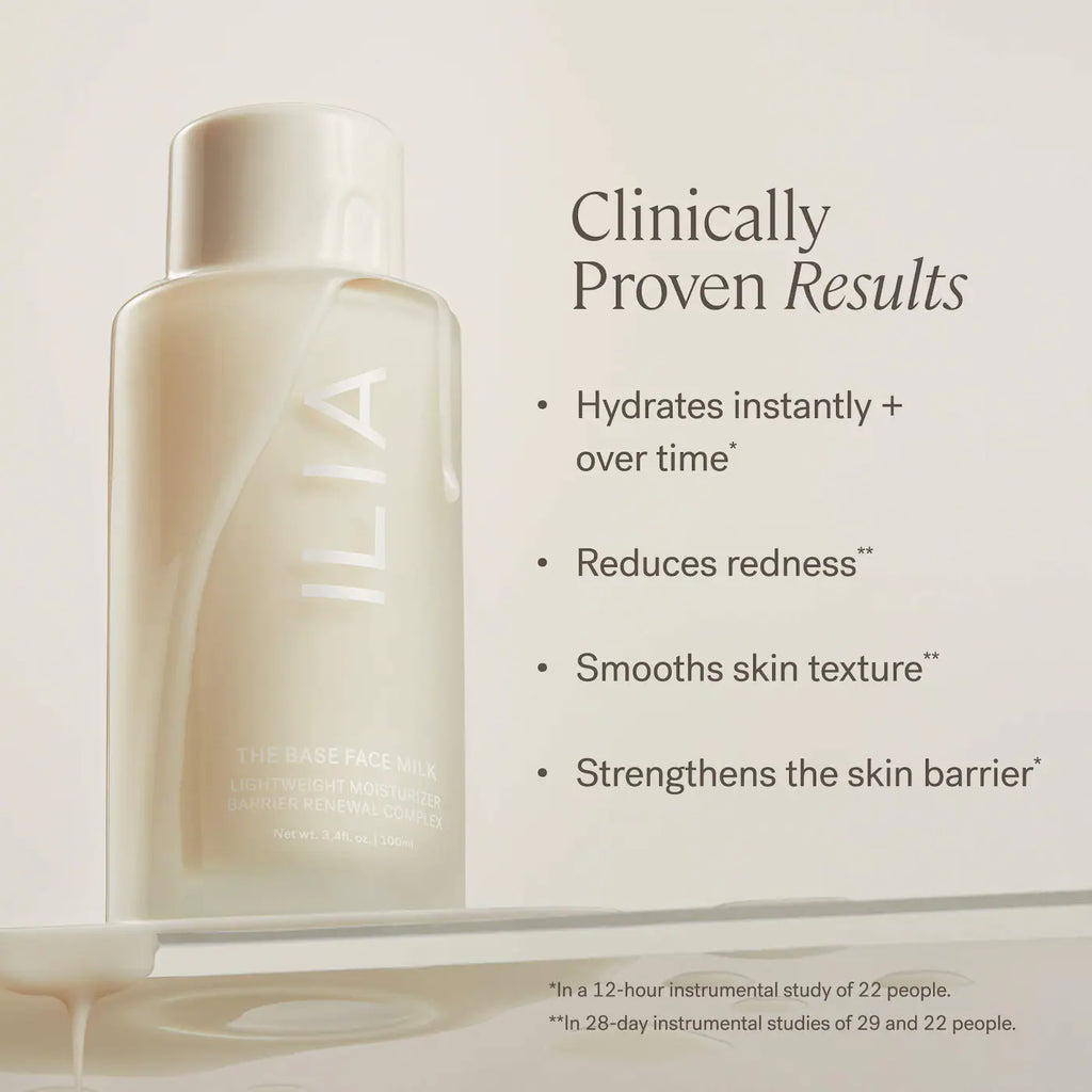 ILIA   The Base Face Milk Lightweight Moisturizer with Hyaluronic Acid 100ml