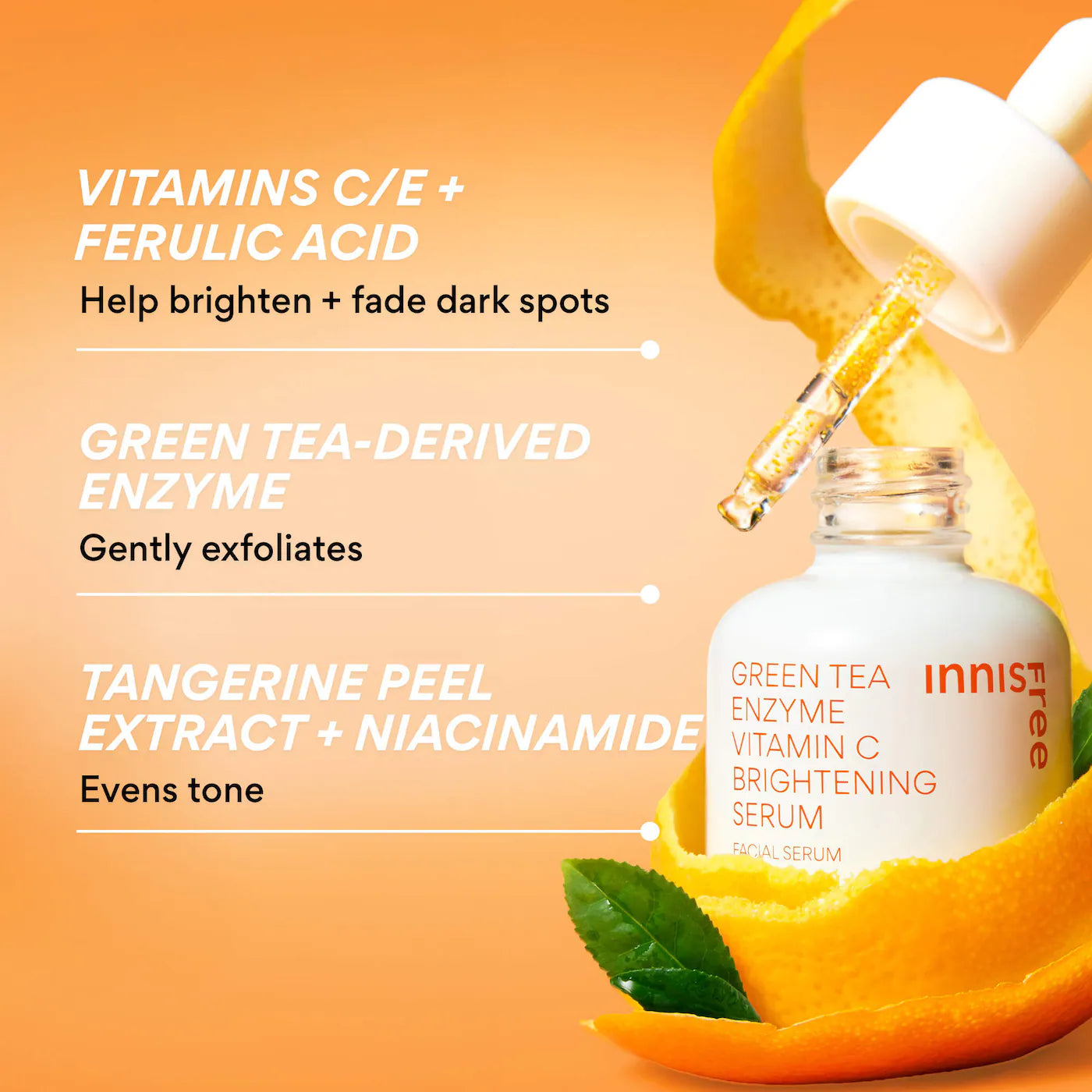 innisfree  Rapid Vitamin C Brightening Serum for Dark Spots + Post-Breakout Marks 7ml