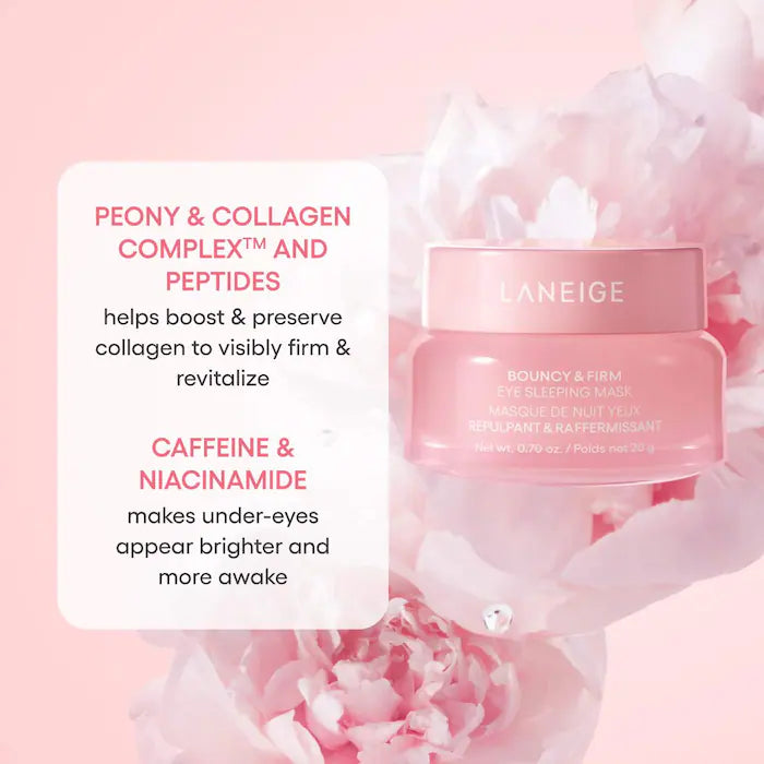 LANEIGE Bouncy & Firm Eye Brightening Sleeping Mask with Peony + Collagen Complex™