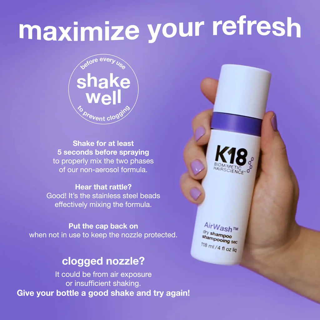 K18 Biomimetic Hairscience  AirWash™ Dry Shampoo 118ml