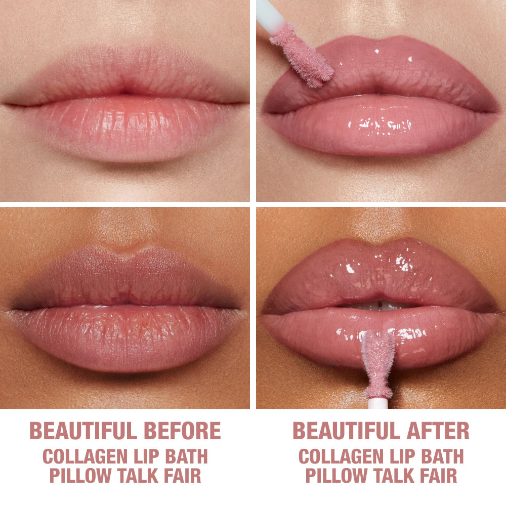 Charlotte Tilbury  Collagen Lip Bath Gloss Pillow Talk Fair - cool nude pink