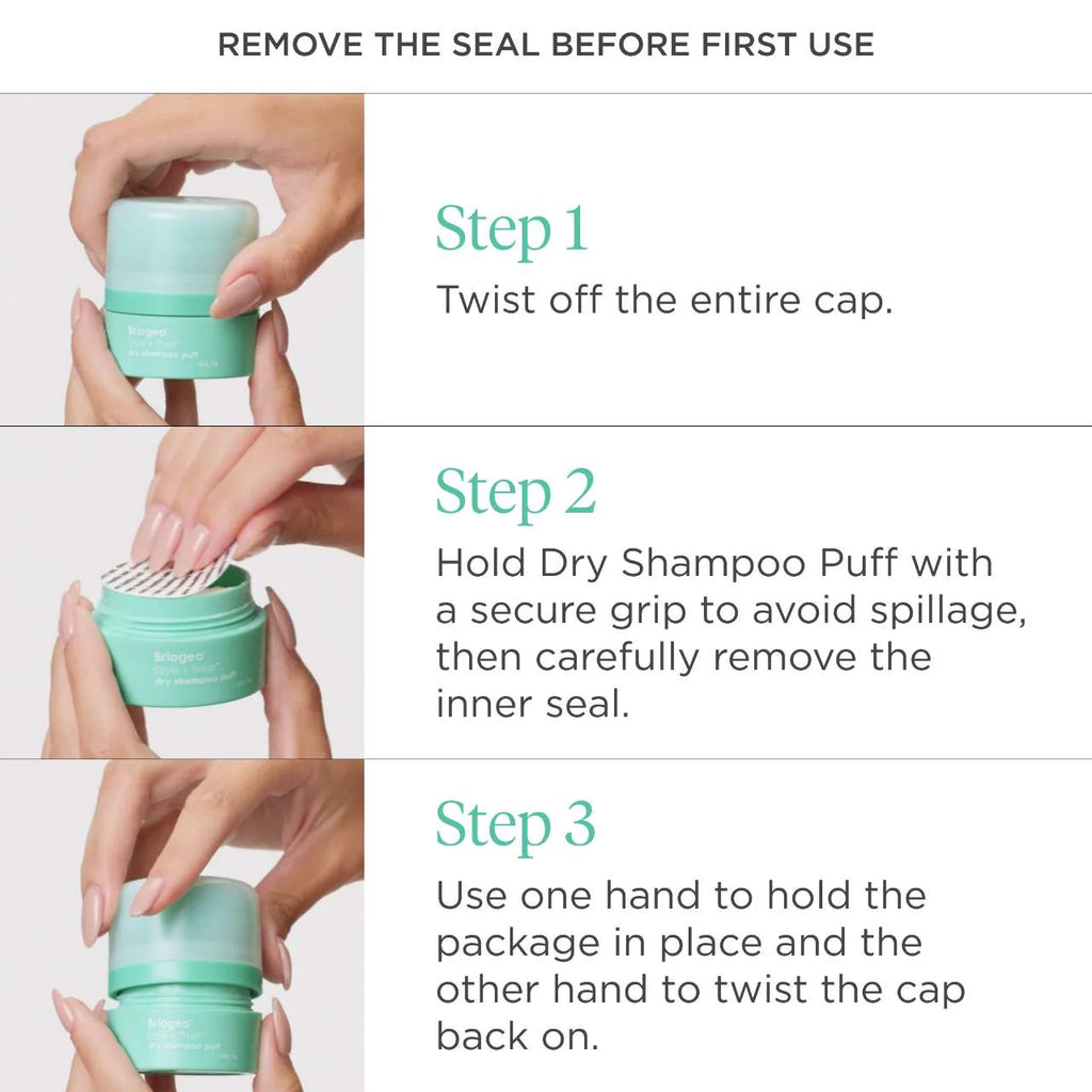 Briogeo  Style + Treat Non-Aerosol & Talc-Free Dry Shampoo Powder Puff 15GT
