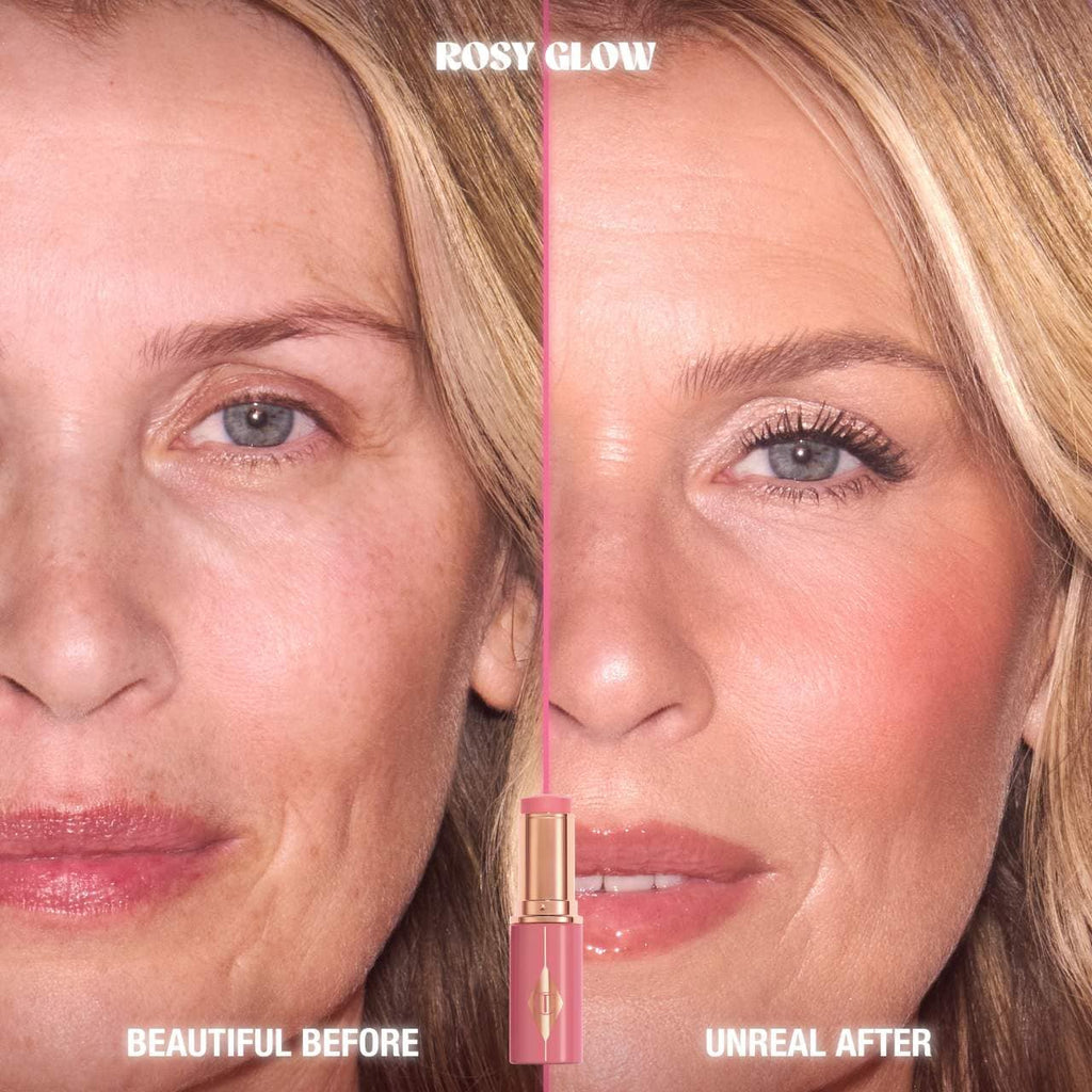 Charlotte Tilbury  Unreal Lip + Cheek Glow Blush Stick with Hyaluronic Acid