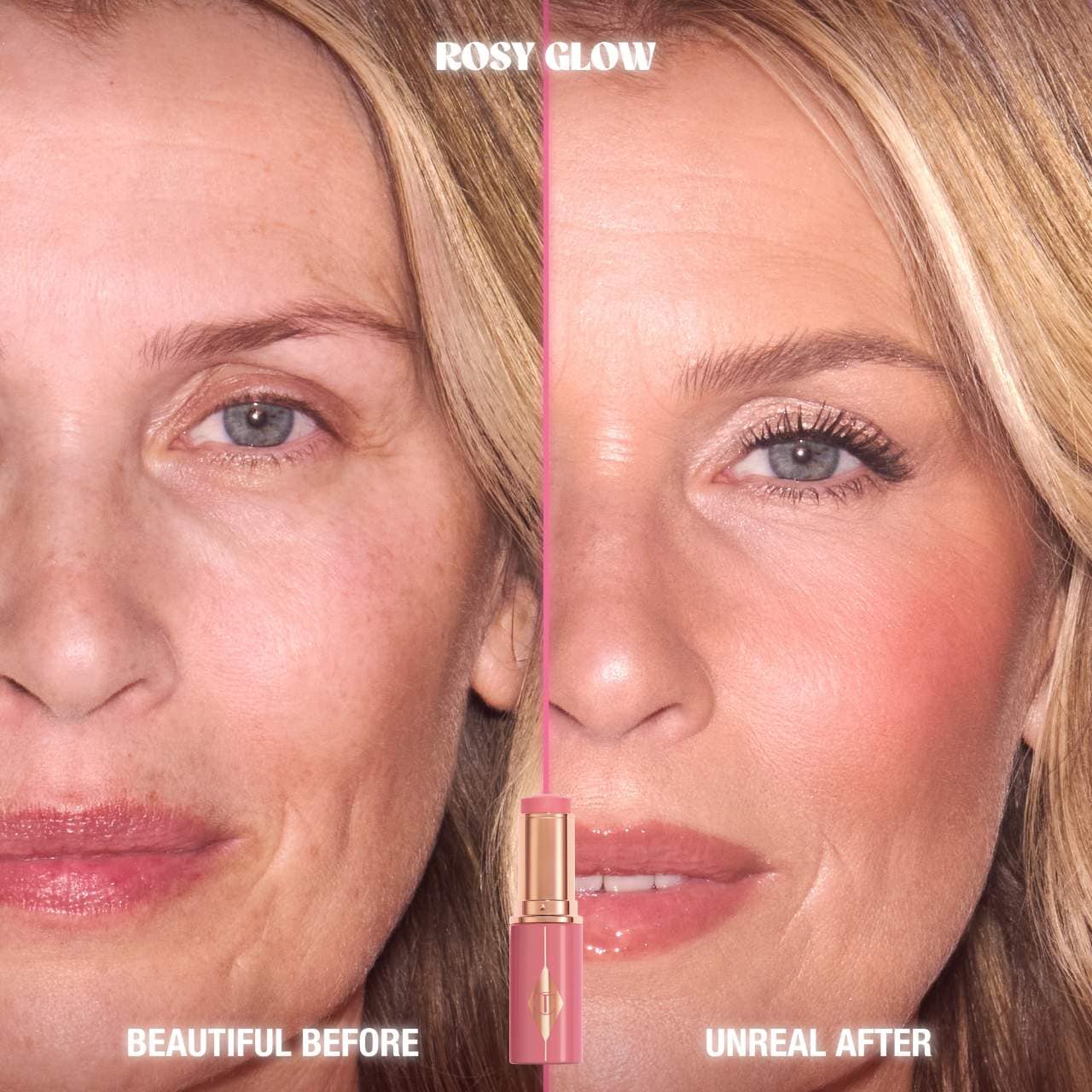 Charlotte Tilbury  Unreal Lip + Cheek Glow Blush Stick with Hyaluronic Acid