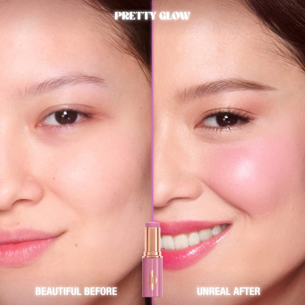 Charlotte Tilbury  Unreal Lip + Cheek Glow Blush Stick with Hyaluronic Acid