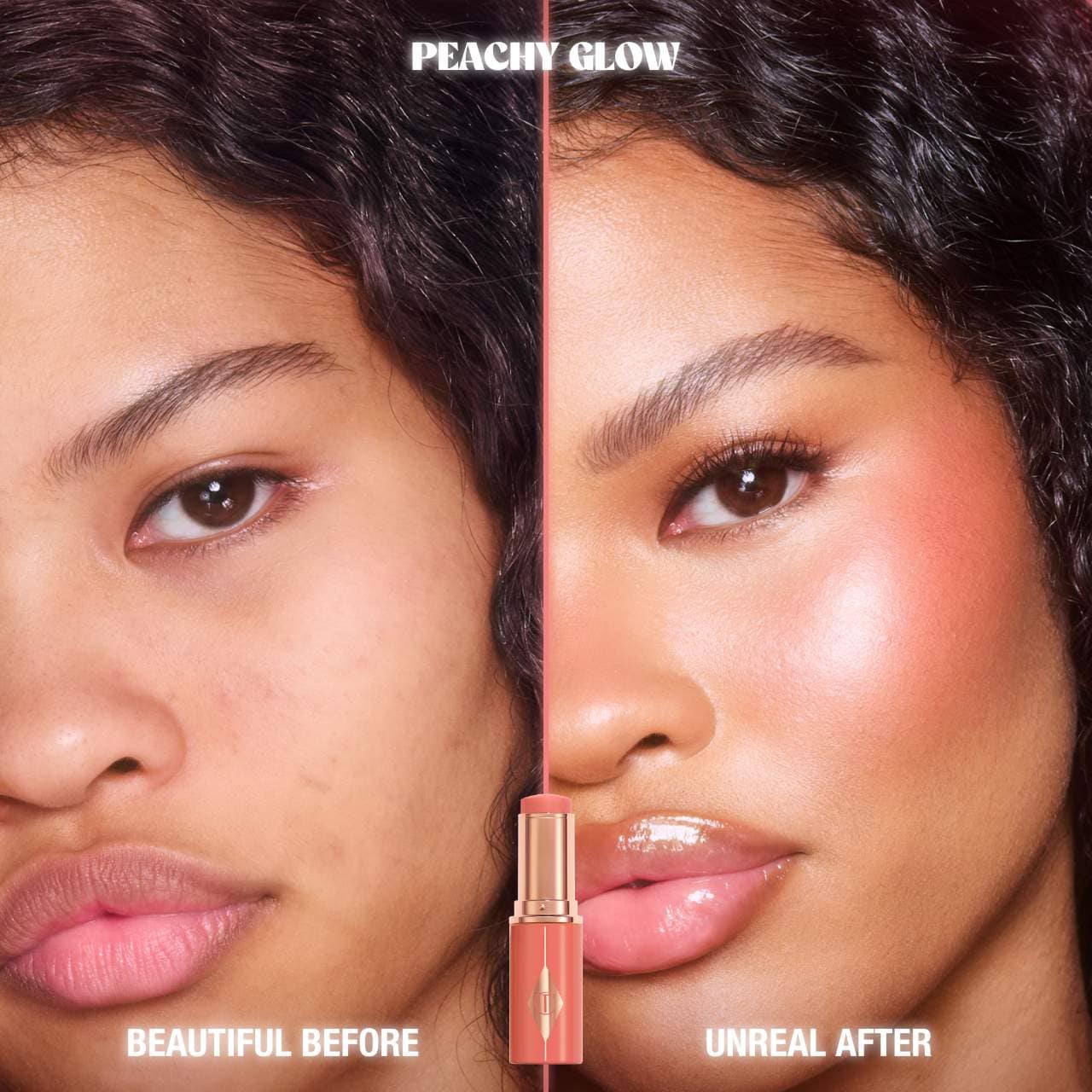 Charlotte Tilbury  Unreal Lip + Cheek Glow Blush Stick with Hyaluronic Acid