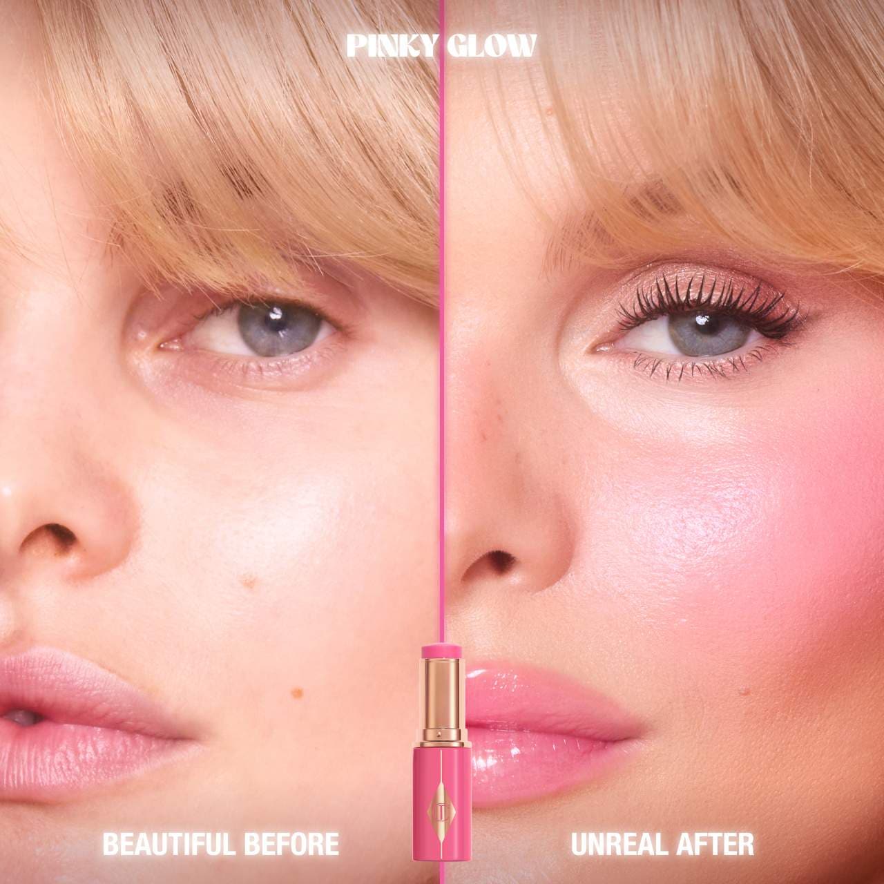 Charlotte Tilbury  Unreal Lip + Cheek Glow Blush Stick with Hyaluronic Acid