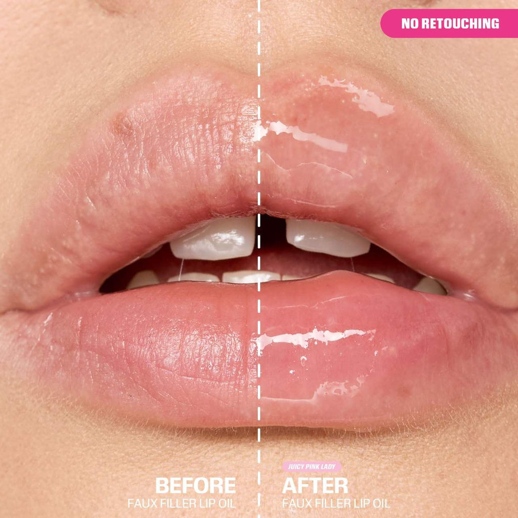 HUDA BEAUTY  Faux Filler Ultra-Hydrating Tinted Jelly Lip Oil Pink Lady