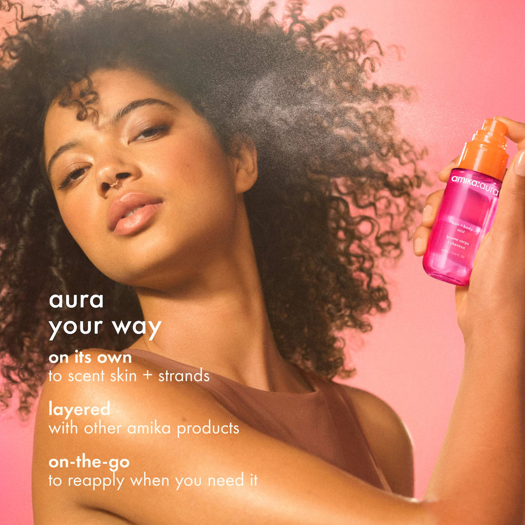 amika aura Hair & Body Mist with Vanilla and Pink Grapefruit 90ml