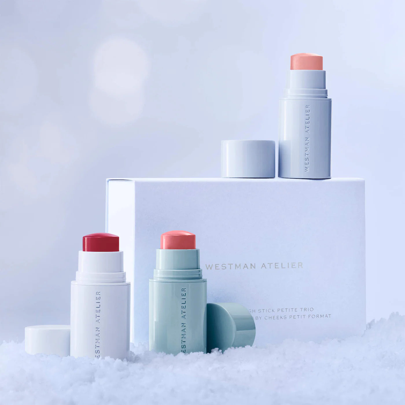 Westman Atelier  Mini Baby Cheeks Lip + Cheek Cream Blush Stick Trio Gift Set