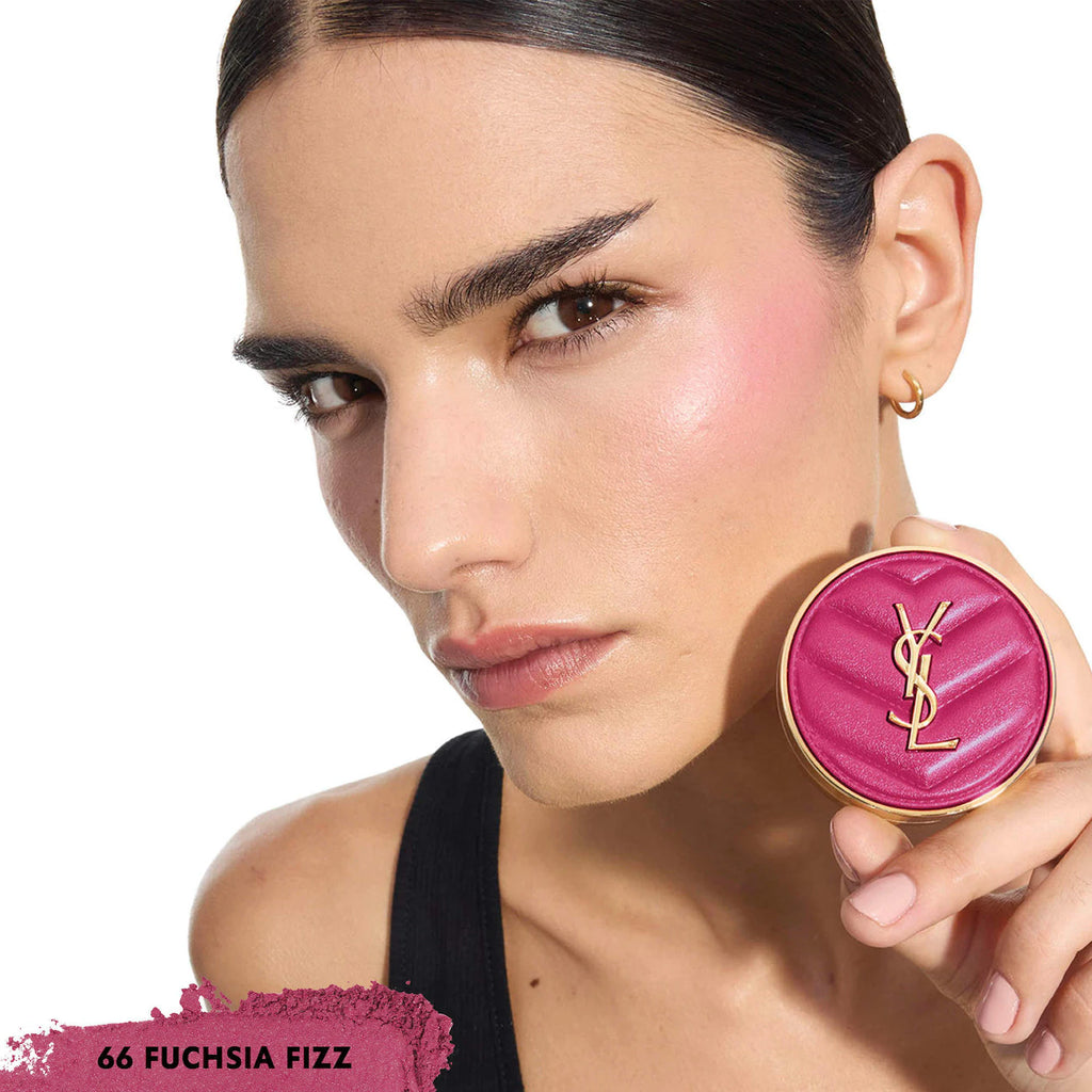 Yves Saint Laurent  Make Me Blush 24H Buildable Powder Blush 66 Fuchsia Fizz - hot pink shimm