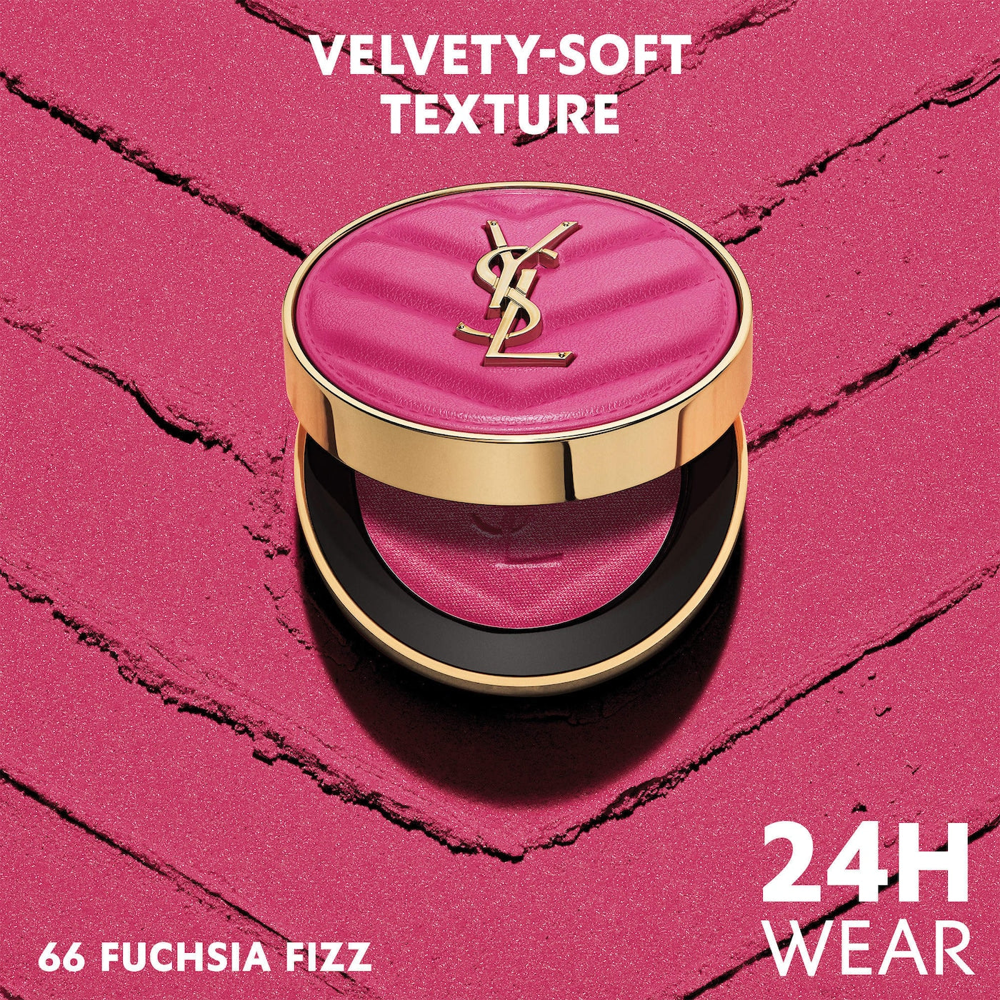 Yves Saint Laurent  Make Me Blush 24H Buildable Powder Blush 66 Fuchsia Fizz - hot pink shimm