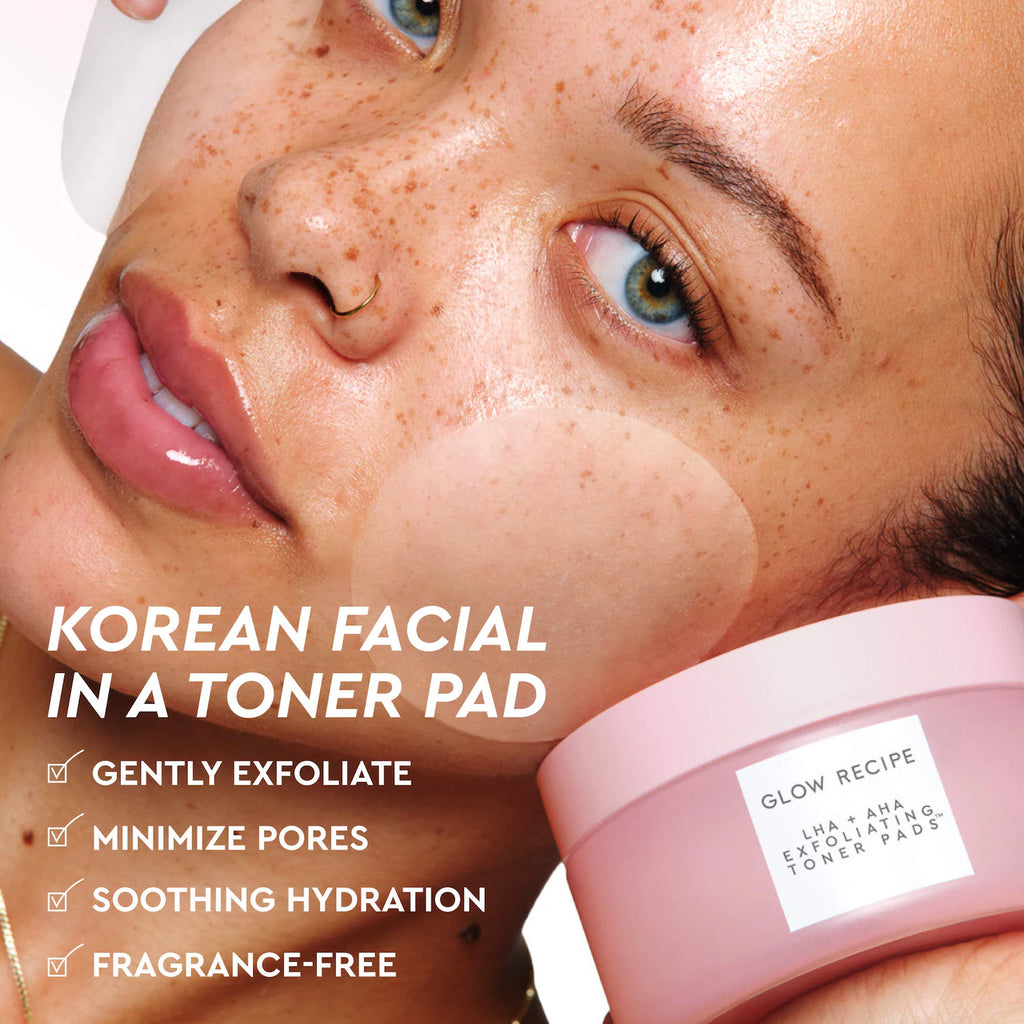 Glow Recipe  LHA + AHA Korean Watermelon Toner Pads for Hydration and Gentle Exfoliation