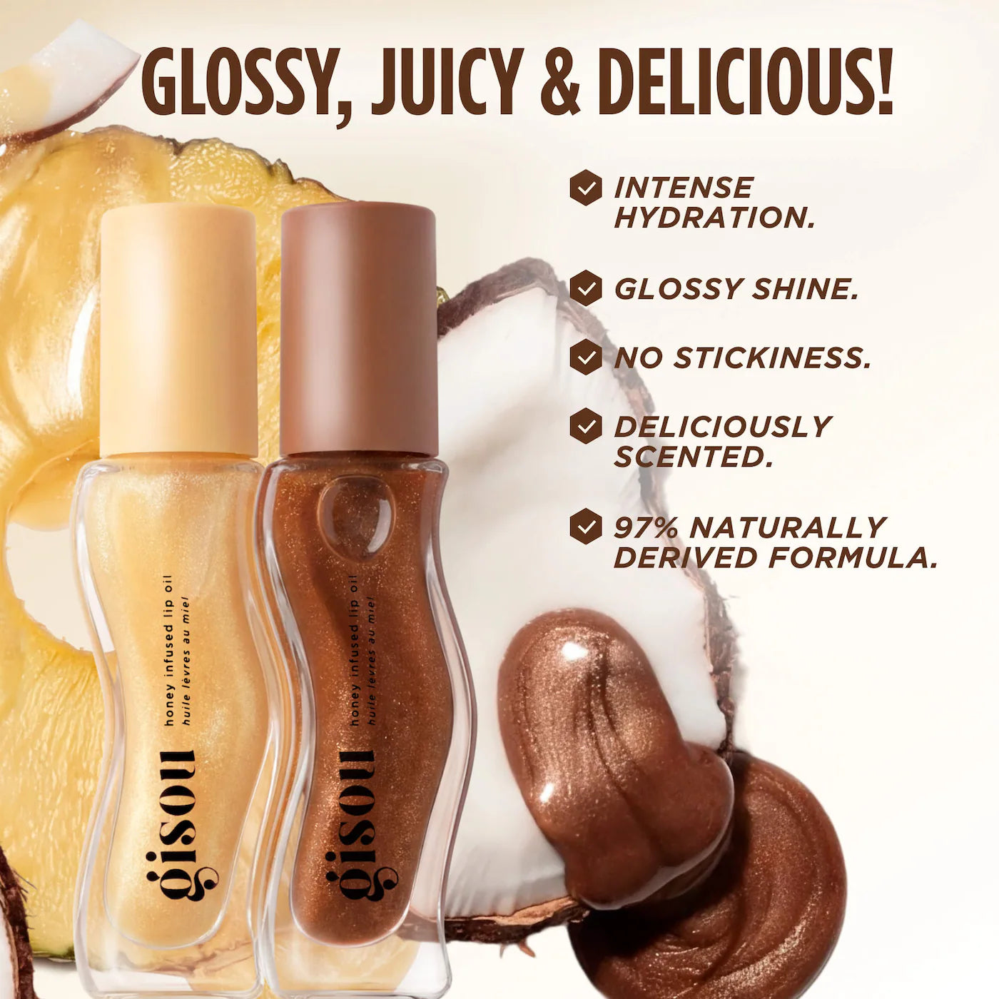 Gisou  Honey Infused Hydrating Lip Oil + charms