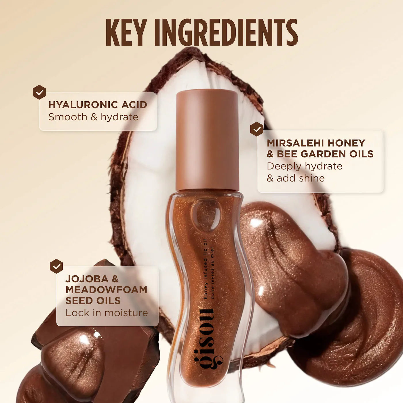 Gisou  Honey Infused Hydrating Lip Oil + charms