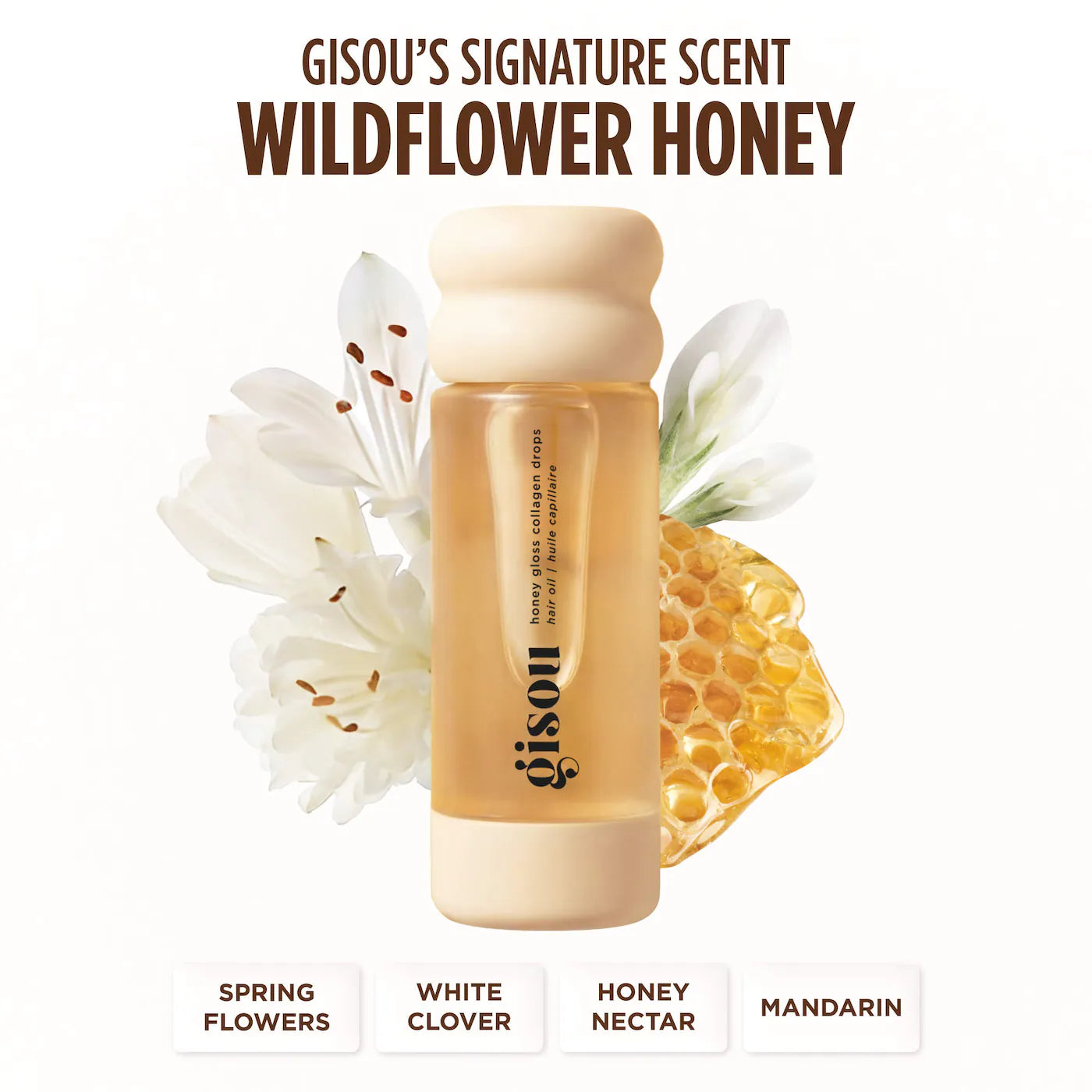Gisou  Honey Gloss Collagen Drops Hair Oil for Fine to Medium Hair 20ml