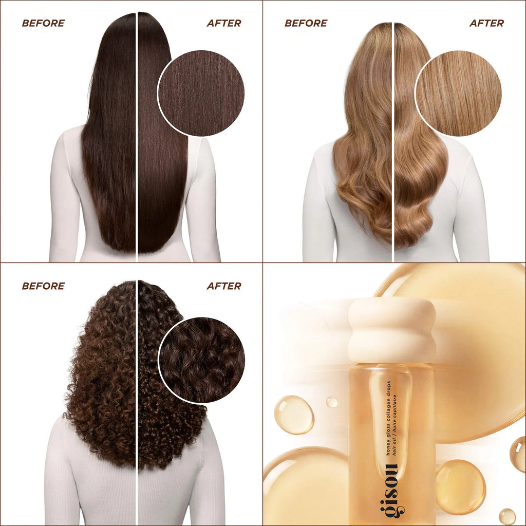Gisou  Honey Gloss Collagen Drops Hair Oil for Fine to Medium Hair 20ml