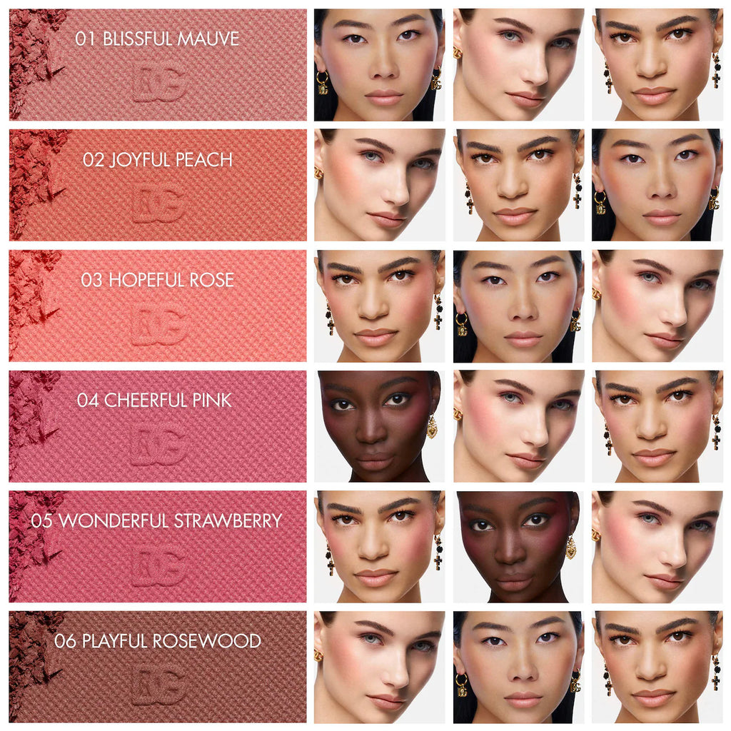 Dolce&Gabbana  Cheeks&Eyes Match Long-Lasting Powder Blush with Italian Raspberry