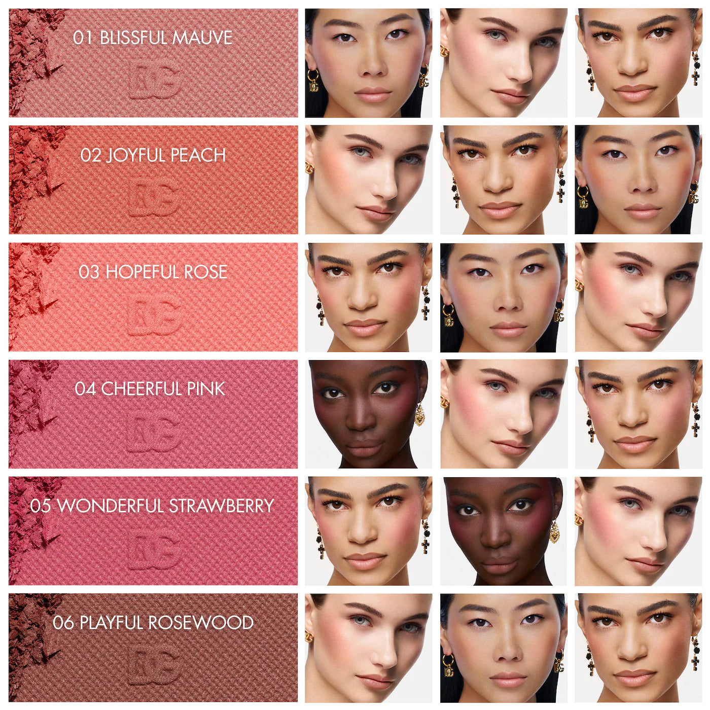 Dolce&Gabbana  Cheeks&Eyes Match Long-Lasting Powder Blush with Italian Raspberry