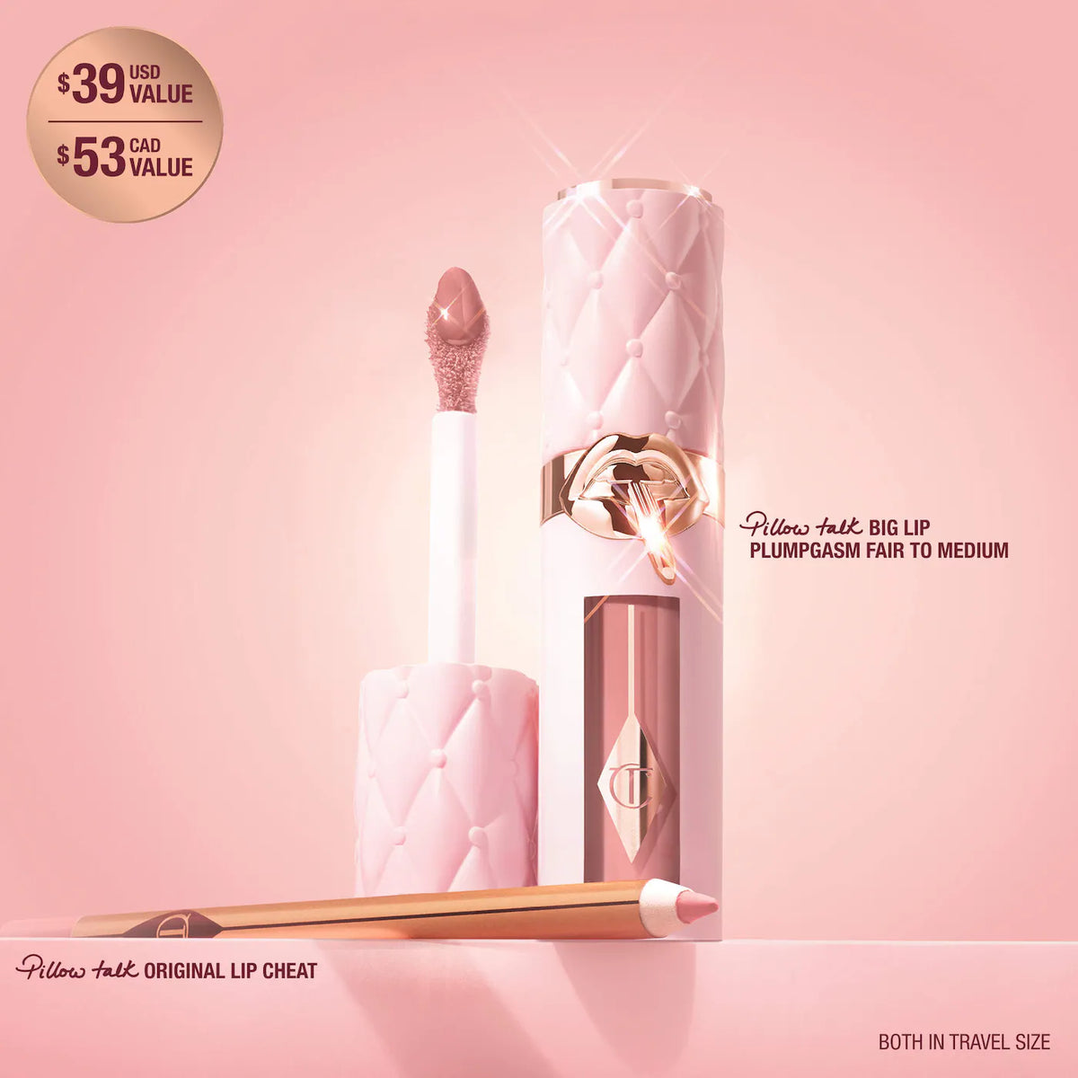 Charlotte Tilbury  Mini Pillow Talk Plumpgasm Lip Liner and Lip Gloss Set