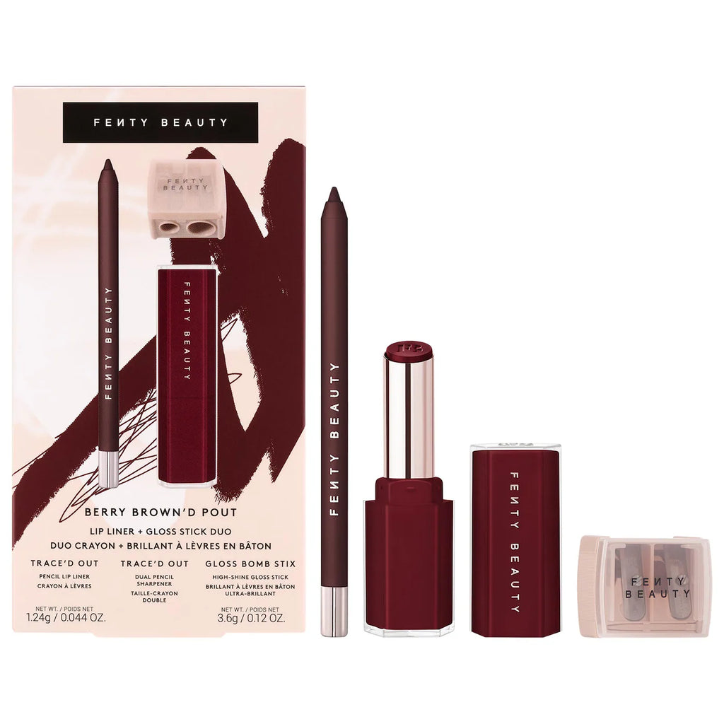 Fenty Beauty by Rihanna  Berry Brown'd Pout Lip Liner + Gloss Stick Duo