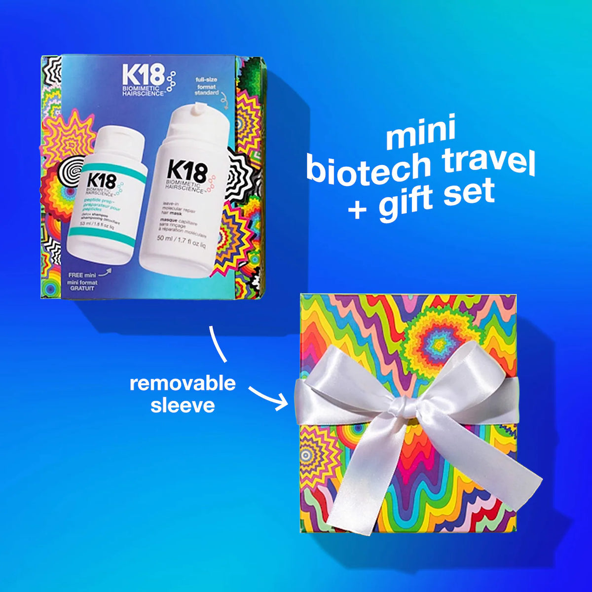 K18 Biomimetic Hairscience  Detox + Repair Leave-In Molecular Repair Mask & Mini Detox Shampoo Gift Set