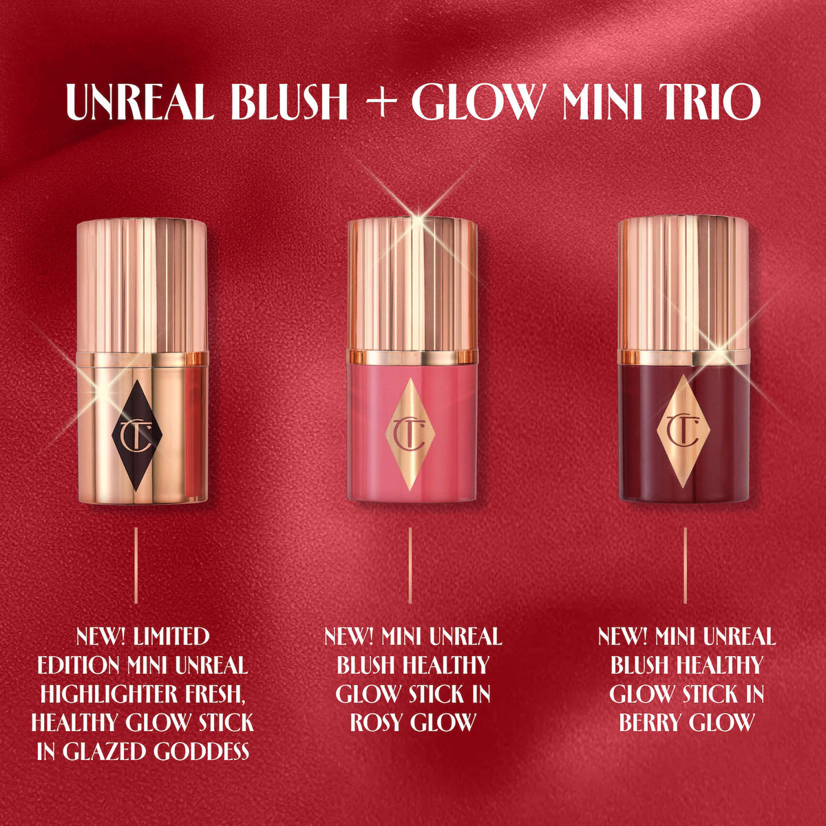 Charlotte Tilbury  Mini Unreal Blush + Glow Trio