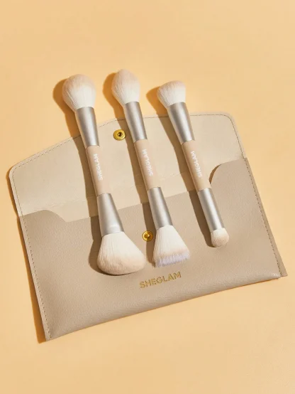 SHEGLAM GLAM 101 FACE ESSENTIALS BRUSH SET WITH BAG - Imagen 4