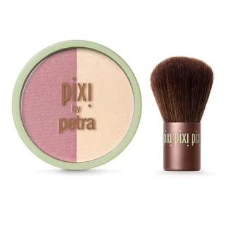 PIXI BEAUTY Beauty Blush Duo + Kabuki - ROSE GOLD