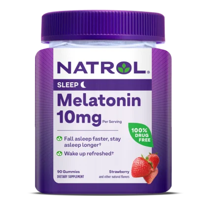 Natrol Melatonin 10mg, Sleep Support, Gummies Strawberry 90 - Imagen 3