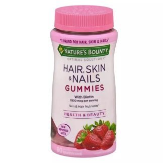 Nature's Bounty Optimal Solutions Hair, Skin & Nails Gummies with Biotin 80