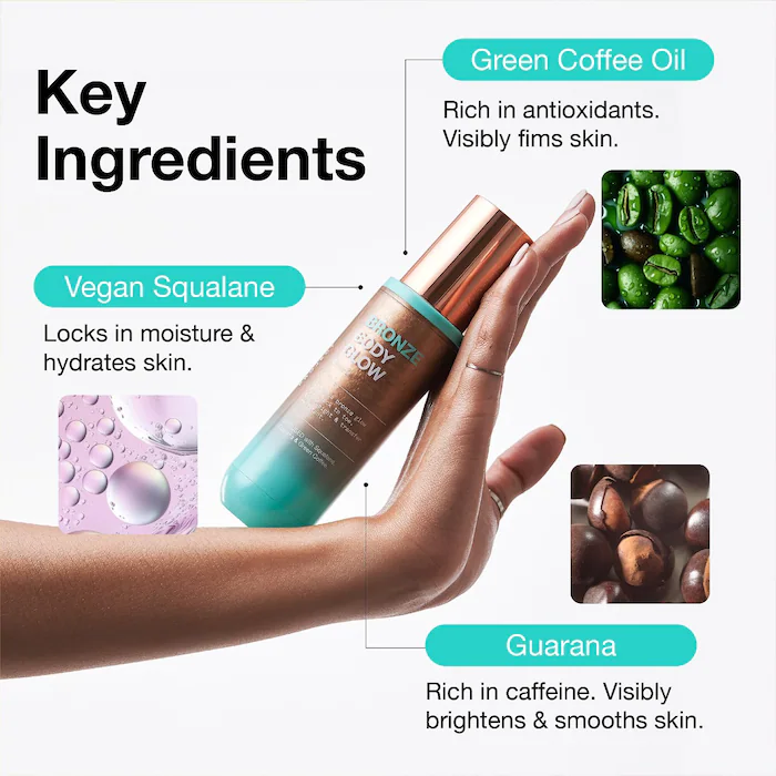 iNNBEAUTY PROJECT Bronze Body Glow Transfer-Resistant Luminous Body Oil with Guarana & Green Coffee - Imagen 5