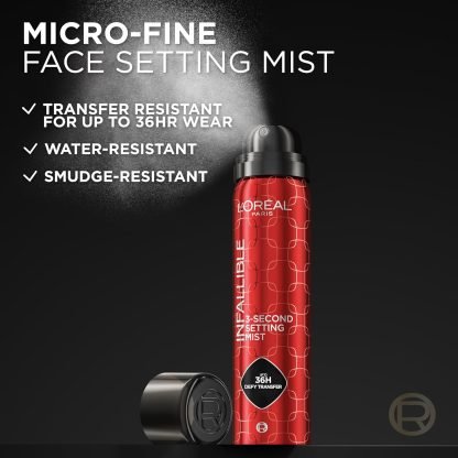 L'Oreal Paris Infallible 3-Second Setting Spray Mist, Microfine Mist for up to 36HR Wea - Imagen 5