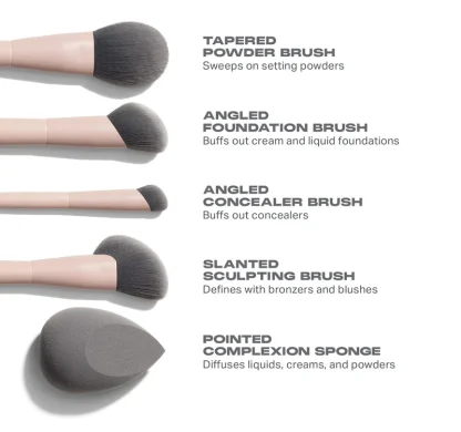 Morphe Face Shaping Essentials Bamboo & Charcoal-Infused Face Brush Set - Imagen 7