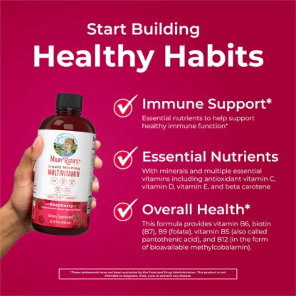 MaryRuth's Liquid Morning Multivitamin, Raspberry,  650ml - Imagen 3